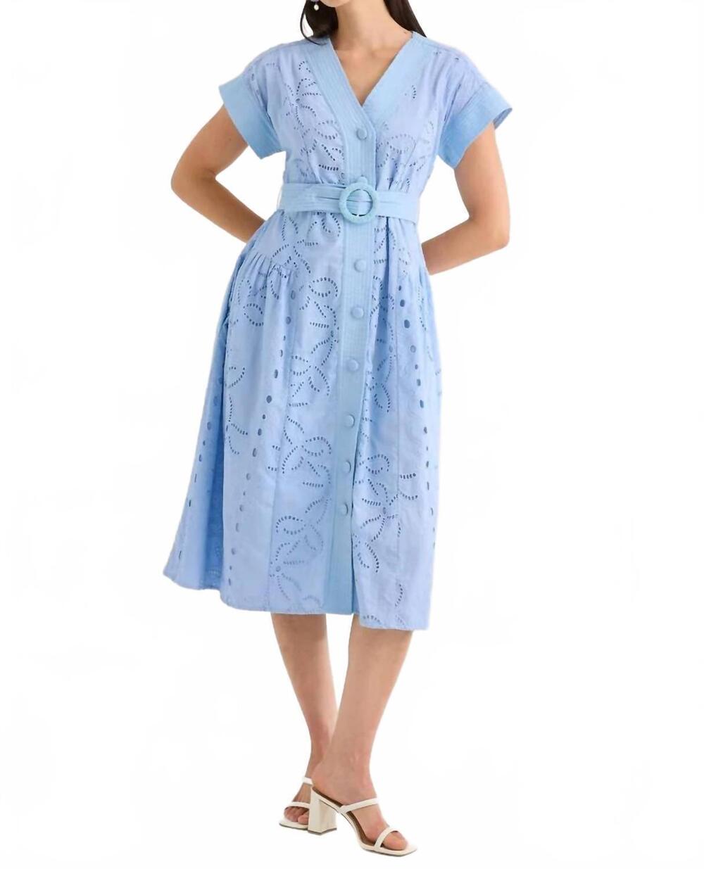 NEW ALIVIA andrea midi dress in blue lily garden